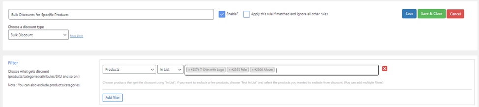 特定产品的 WooCommerce 批量折扣