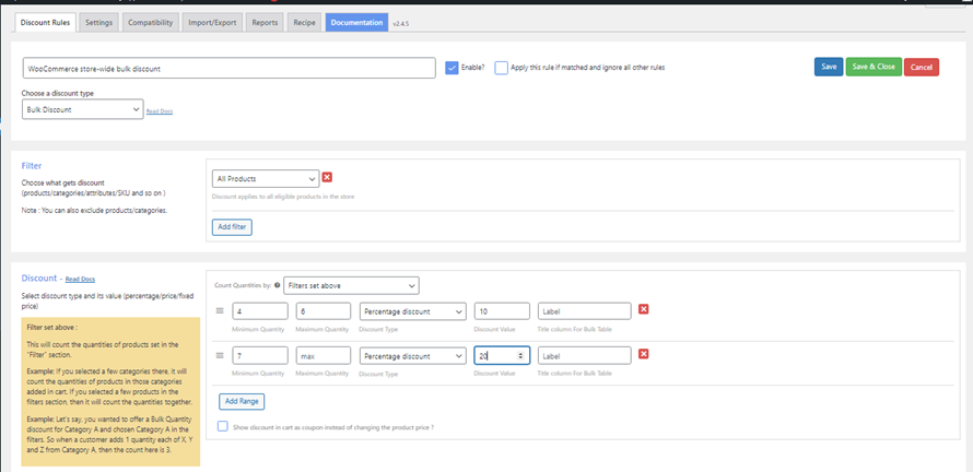 Descontos em massa WooCommerce em toda a loja