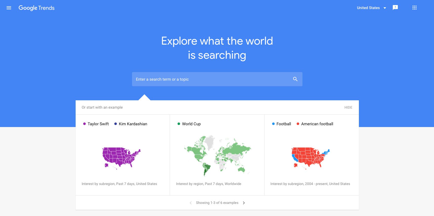 Tendências de pesquisa do Google