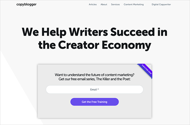 copybloggersignupform - SeedProd Copyblogger signup form