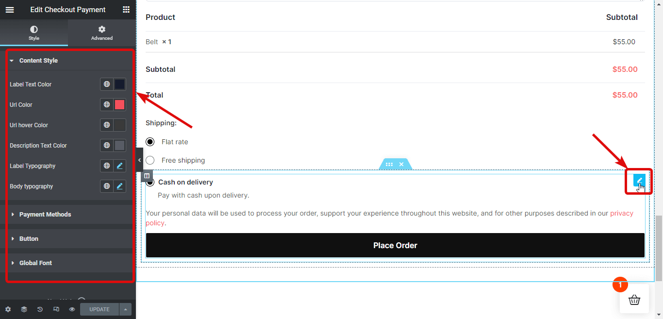 ปรับแต่งวิดเจ็ตชำระเงินของ WooCommerce หน้าชำระเงินแบบหลายขั้นตอน