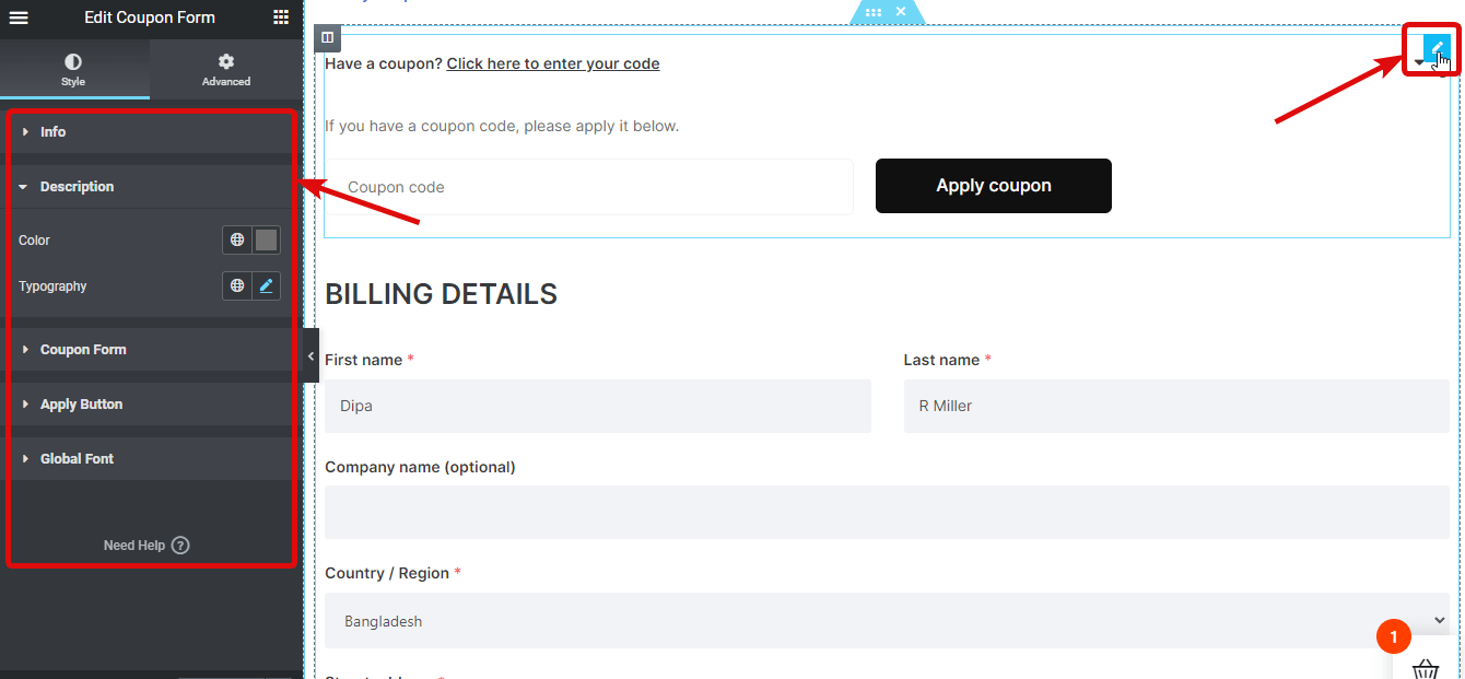 ปรับแต่งรูปแบบคูปองของหน้าชำระเงินแบบหลายขั้นตอนของ WooCommerce