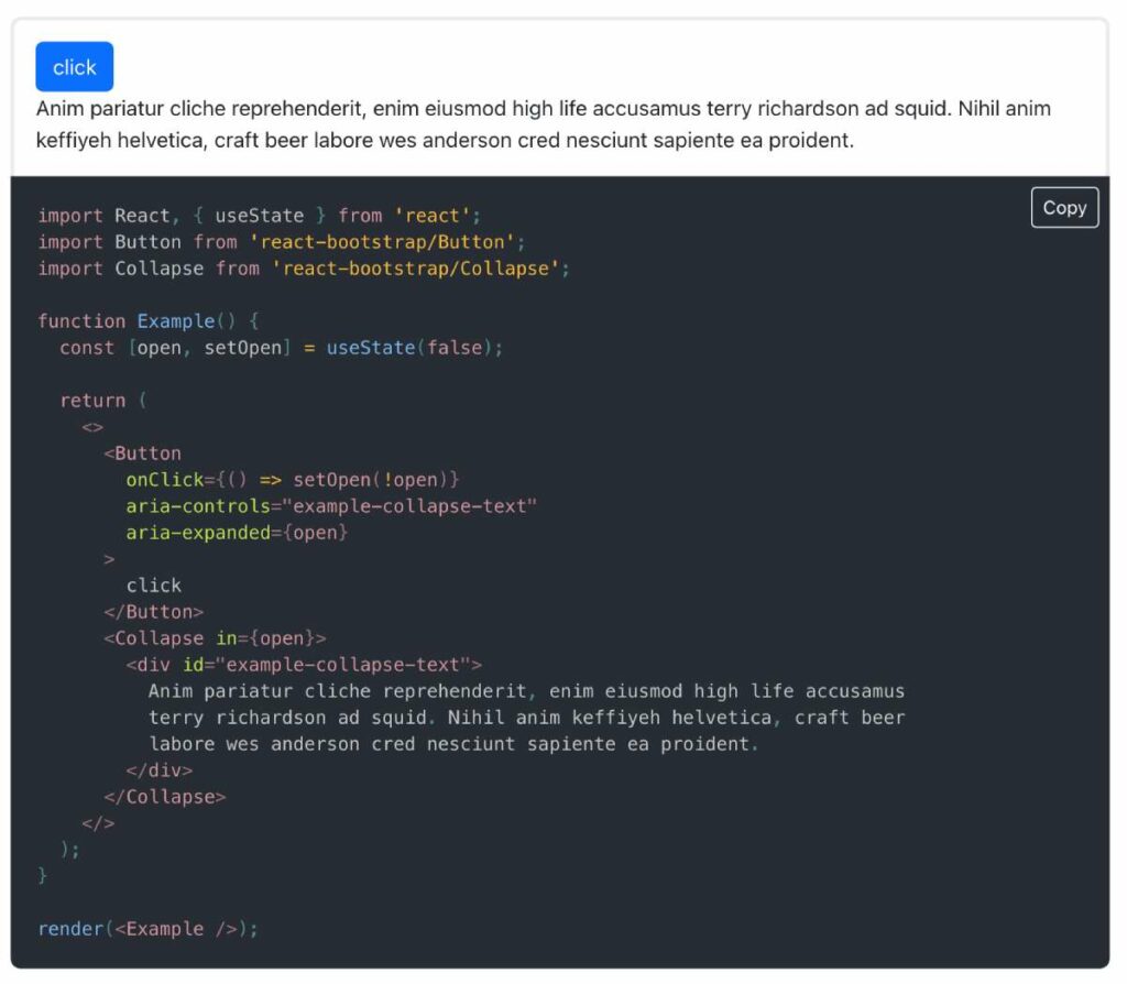 ตอบสนองรหัสปุ่ม bootstrap