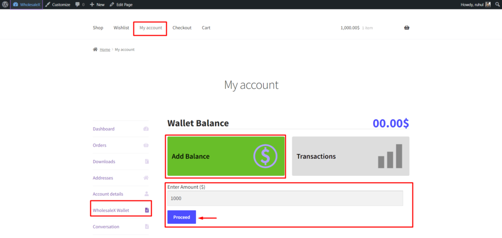 ToptanX 8 ile WooCommerce Mağaza Kredisi Nasıl Eklenir? WholesaleX Adding Balance as User