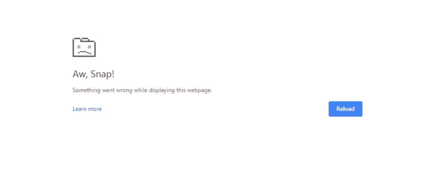 ข้อผิดพลาด Aw Snap ใน Chrome