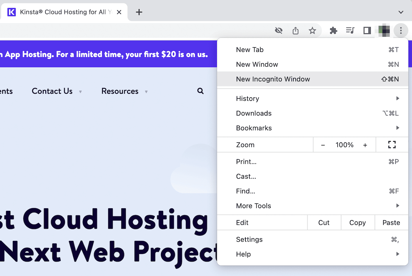 เปิดหน้าต่างที่ไม่ระบุตัวตนใน Chrome