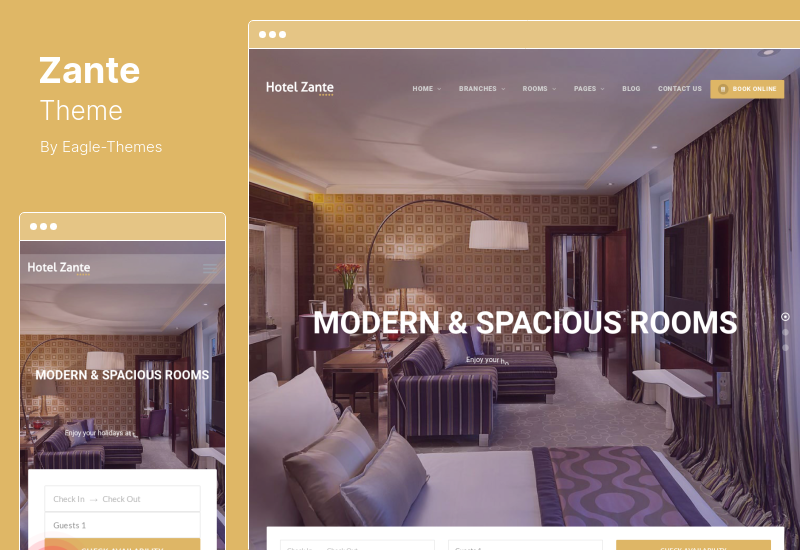 Zante Theme - ธีมการจองโรงแรม WordPress