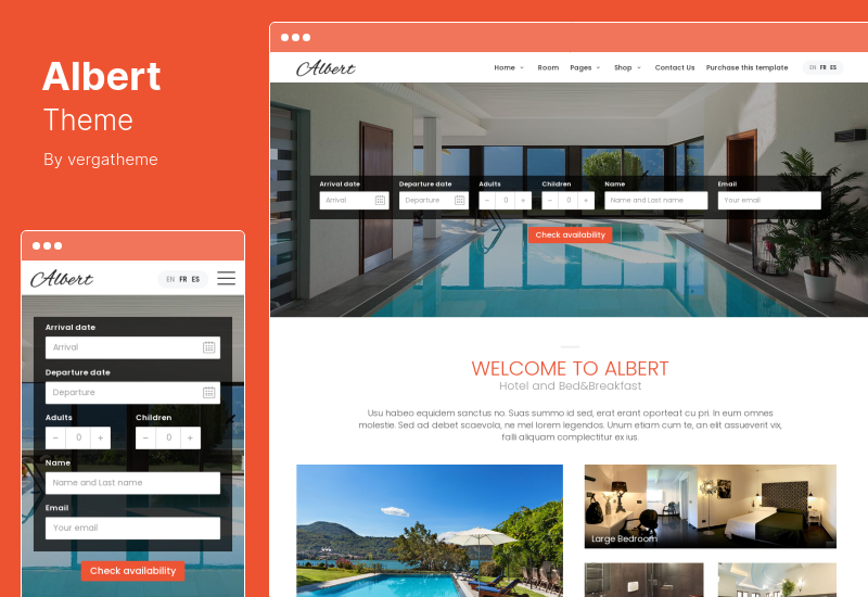 Albert Theme - ธีมโรงแรมที่พักและอาหารเช้า WordPress