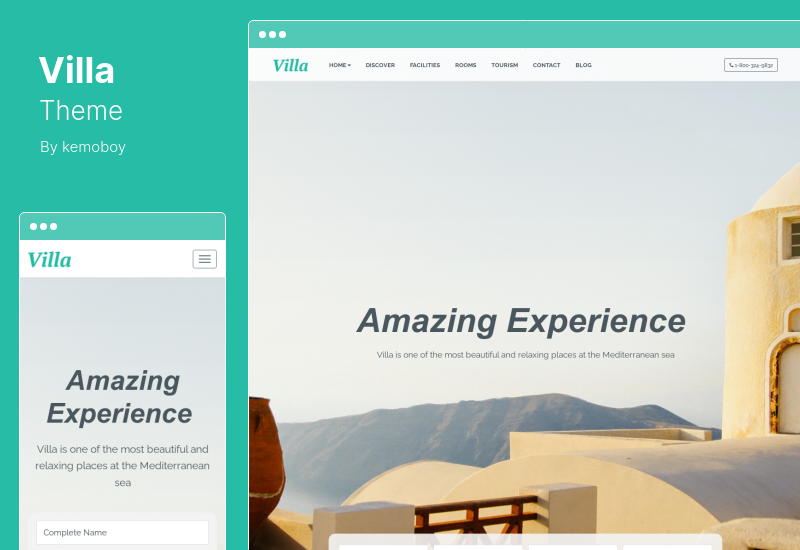 ธีมวิลล่า - ธีม WordPress ของหน้า Landing Page ที่พักพร้อมอาหารเช้า