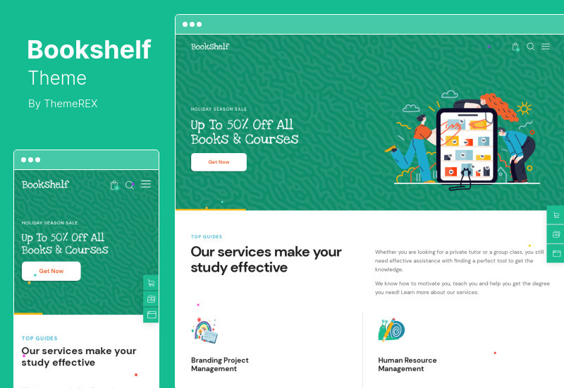 Bookshelf Theme - Tema WordPress pentru magazinul online de cărți și media