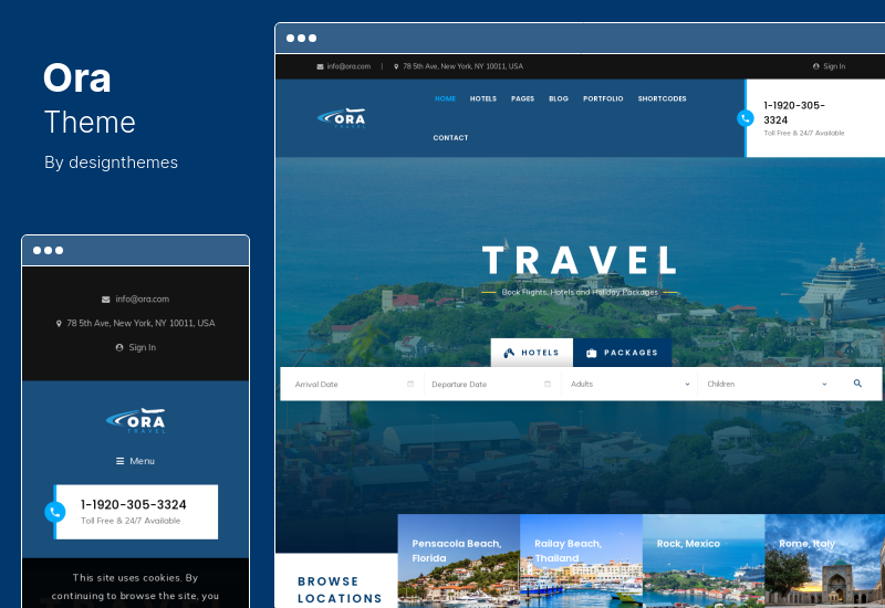 Motyw Ora - Motyw WordPress do rezerwacji podróży