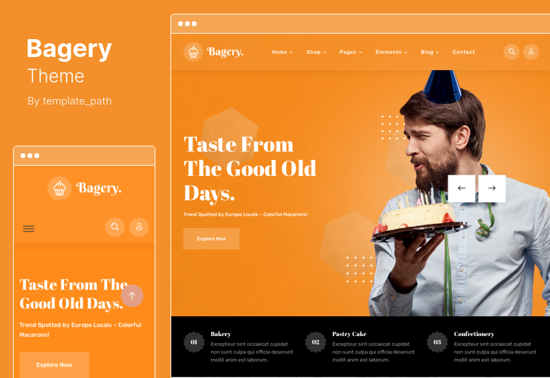 Bagery テーマ - アイスクリームショップの WordPress テーマ
