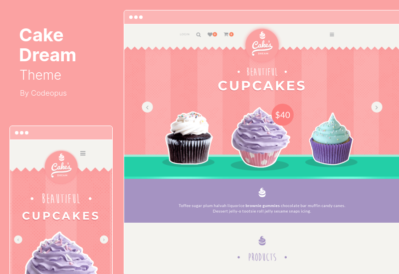 Cake Dream テーマ - レスポンシブ WordPress および WooCommerce テーマ