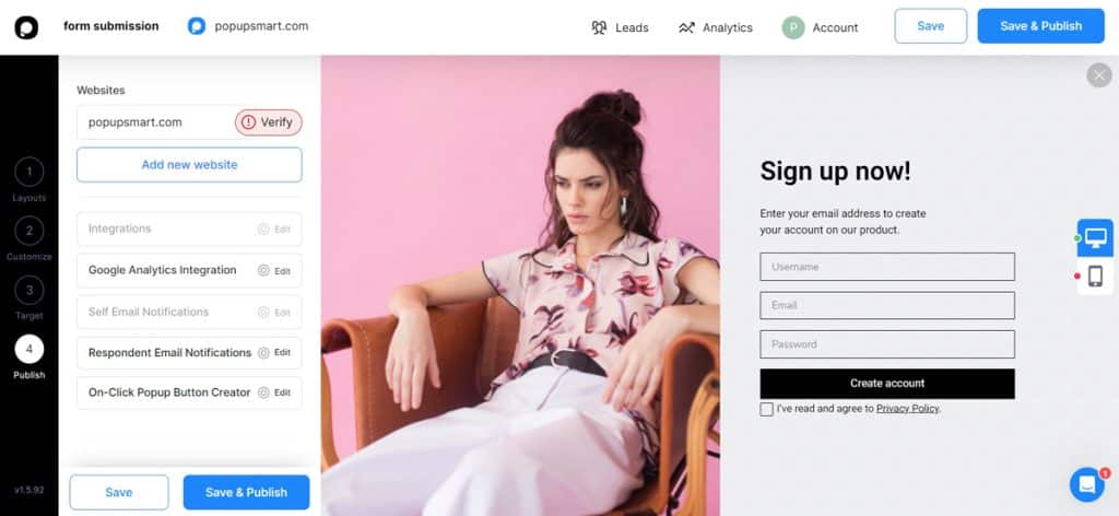 Publikowanie PopupSmart, aby mieć wyskakujące okienka w WordPressie bez wtyczek