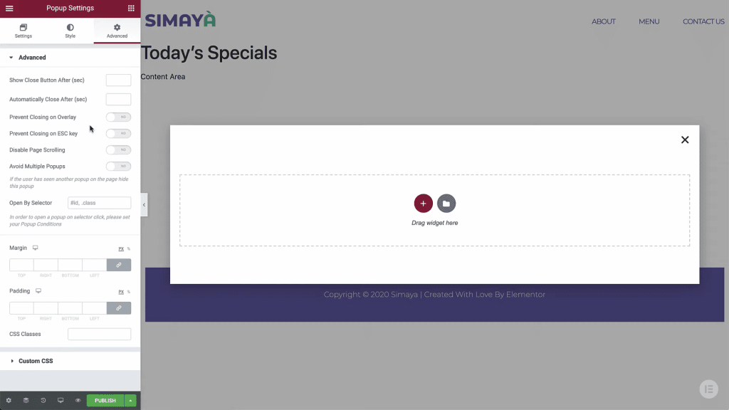Tworzenie wyskakujących okienek za pomocą Elementora