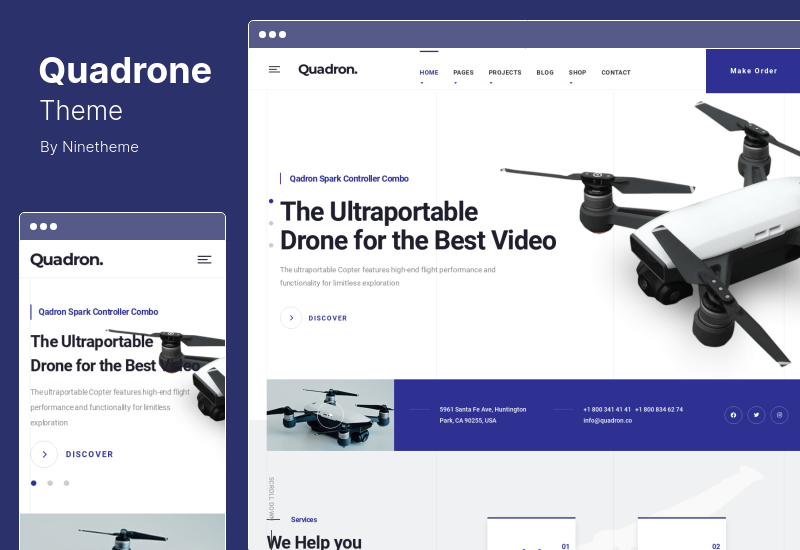 Tema Quadrone - Tema Drone, UAV, Video Pilot WordPress