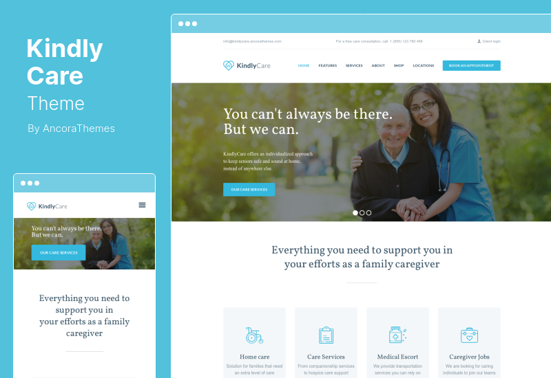 Tema KindlyCare - Tema de WordPress para el cuidado de personas mayores y médico