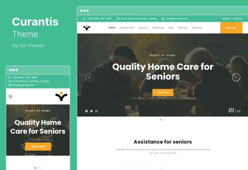 Curantis Theme - Tema de WordPress para atención médica y enfermería