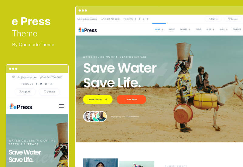 ePress 主题 - 非营利慈善 WordPress 主题