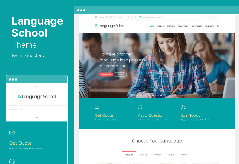 Tema della scuola di lingue - Corsi e tema WordPress per l'istruzione del sistema di gestione dell'apprendimento
