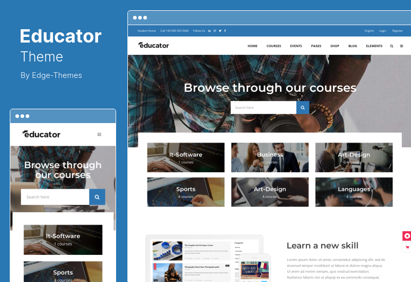 Tema dell'educatore - Tema WordPress per l'istruzione per l'università e la scuola
