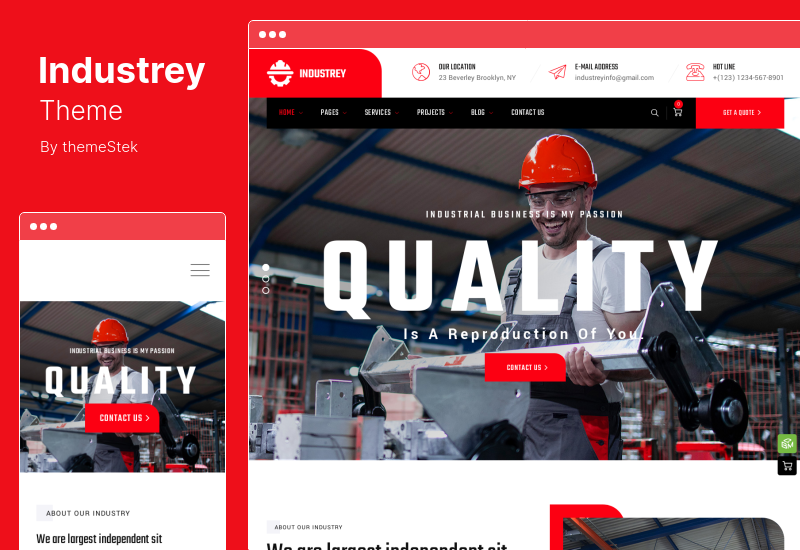 Industrey Theme - 工业和工程师 WordPress 主题