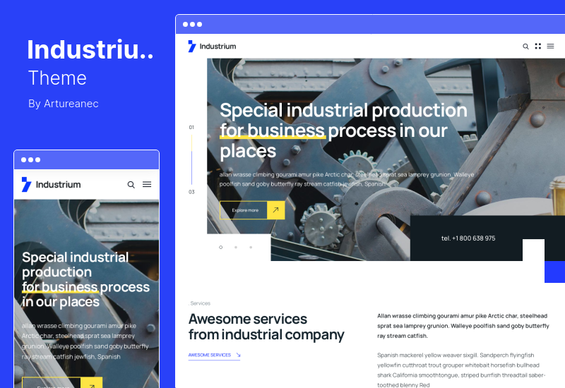 Industrium 主题 - 工业和工厂 WordPress 主题