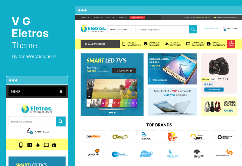 VG Eletros 主題 - 電子產品商店 WooCommerce 主題
