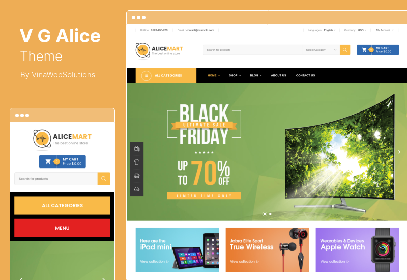 VG Alice 主題 - 多用途響應式電子商務 WooCommerce 主題