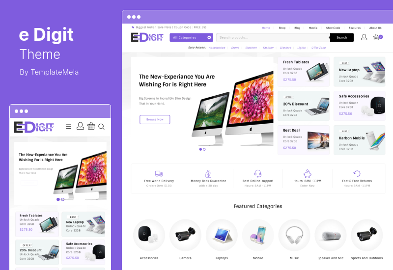 eDigit 主題 - 多用途 WooCommerce 主題