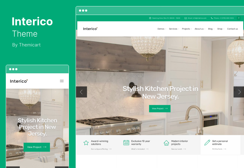 Interico 主题 - 室内设计与建筑 WordPress 主题