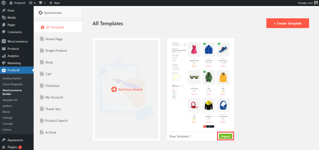 2 種覆蓋 WooCommerce 模板的方法(無需編碼)6 Import the Premade Template