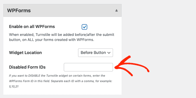 Eliminarea CAPTCHA din WPForms