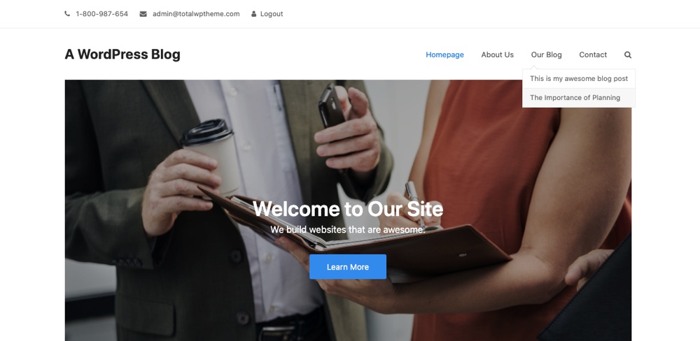 Frontend-Anzeige des WordPress-Menüs