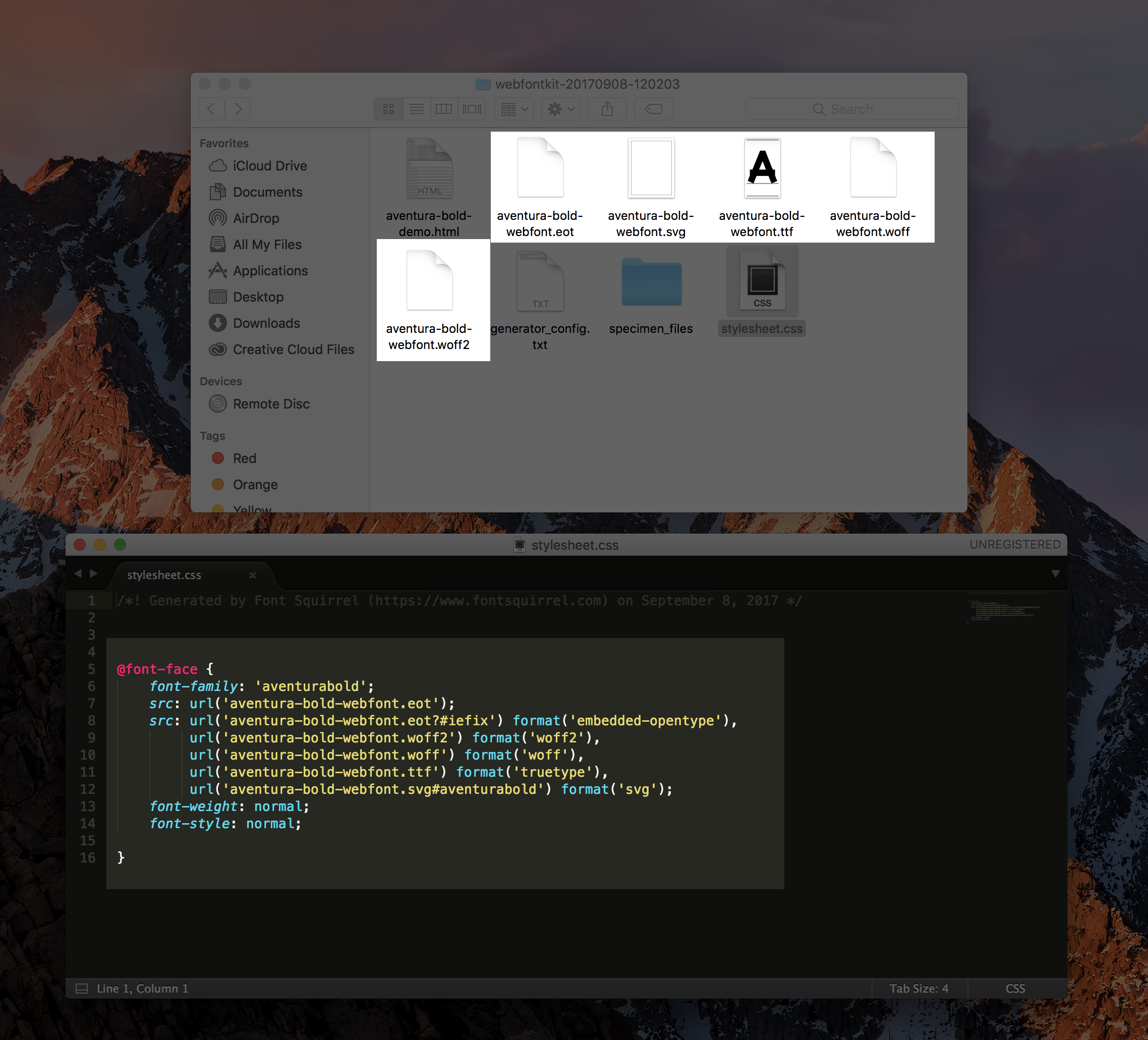 วิธีใช้ฟอนต์ที่ดาวน์โหลด