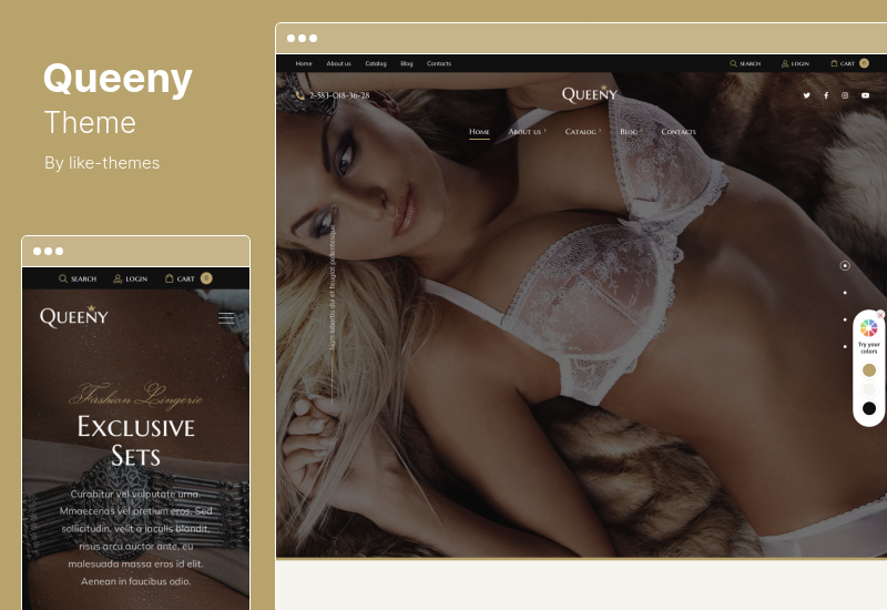 Queeny Theme - Тема WordPress для модного нижнего белья
