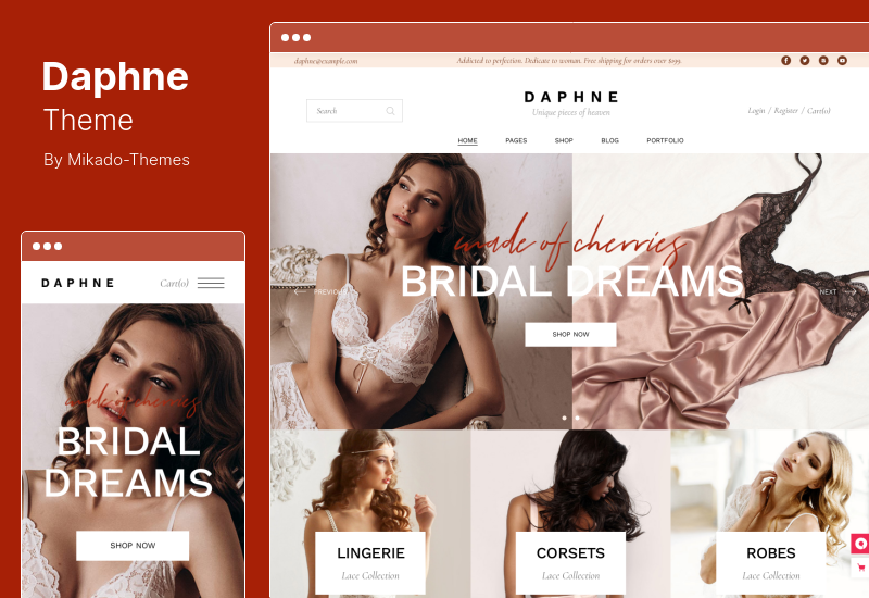 Daphne Theme - тема магазина нижнего белья WooCommerce