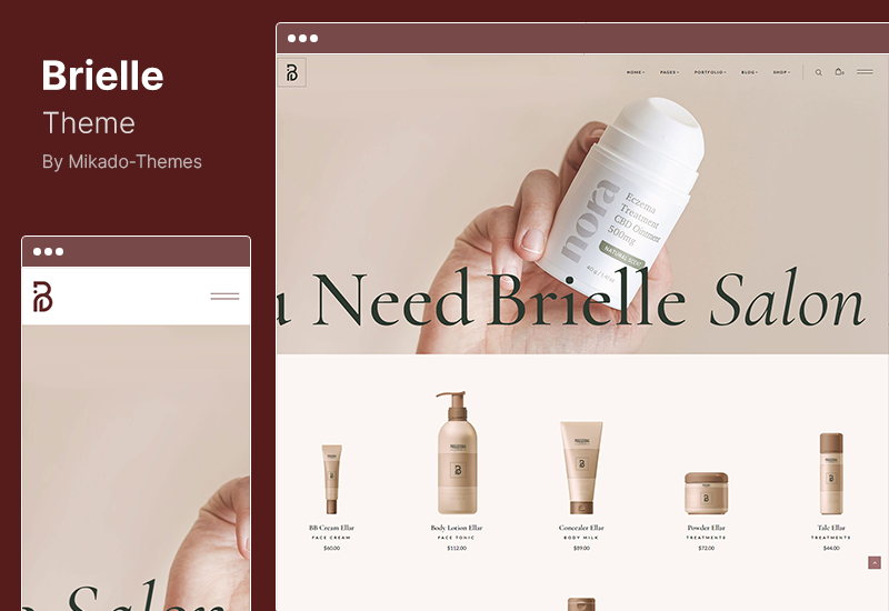 Thème Brielle - Thème WordPress pour salon de beauté et cosmétiques