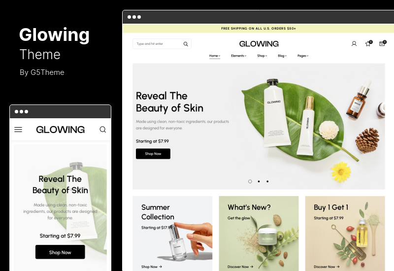 Thème lumineux - Thème WooCommerce pour la boutique de beauté et de cosmétiques
