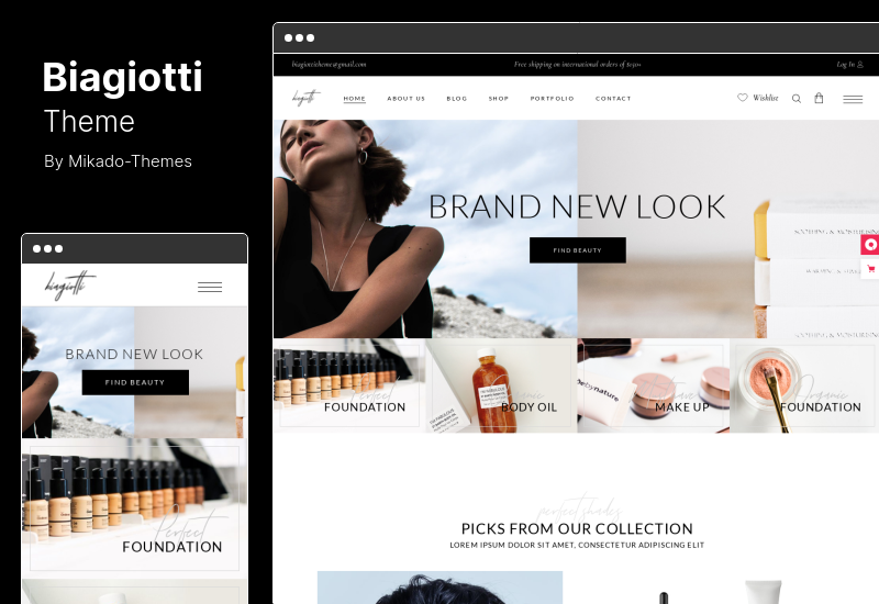 Thème Biagiotti - Thème WooCommerce pour boutique de beauté et cosmétiques
