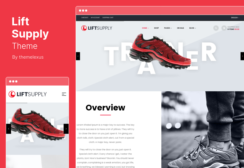 LiftSupply テーマ - 単一製品の WooCommerce WordPress テーマ