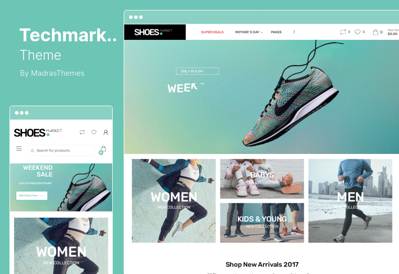 Techmarket テーマ - マルチデモ & 電器店 WooCommerce テーマ