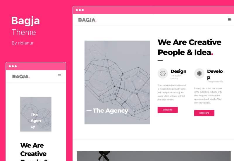Bagja Theme – Responsive Multi Concept & One Page Portfolio WordPress Theme