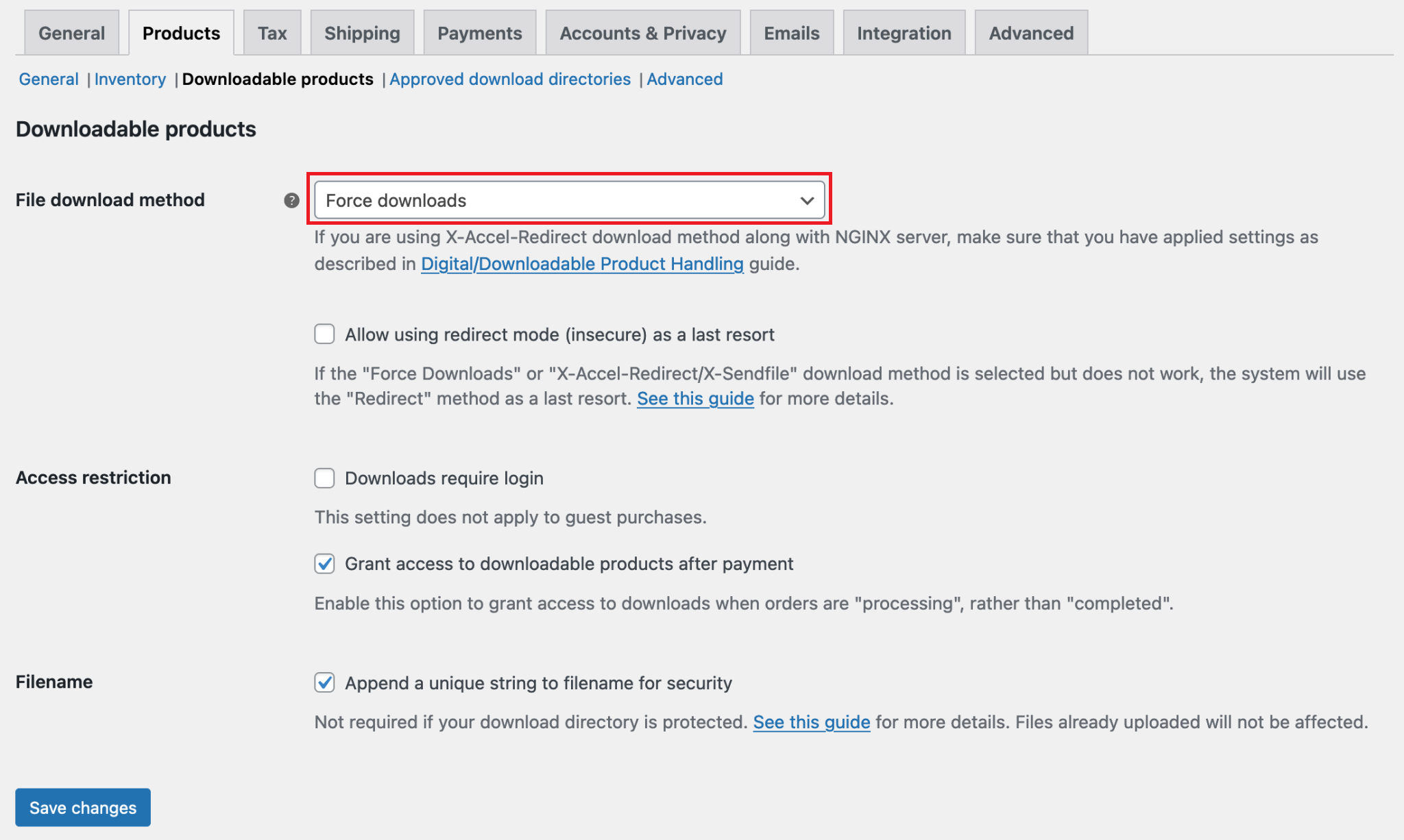 pda-woocommerce-downloadable-products-google-drive-impostazioni