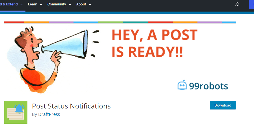 Complementos de notificación de estado de publicación para blogs de varios autores