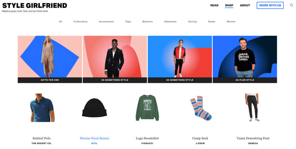 صفحة متجر Style Girlfriend ، المصنوعة من WooCommerce