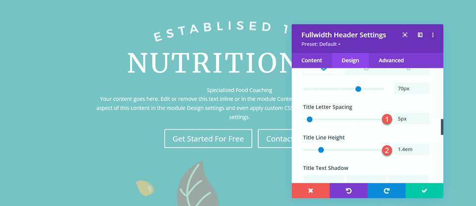 Divi Fullwidth Header Gradient Background Layout 2 Интервал Высота строки
