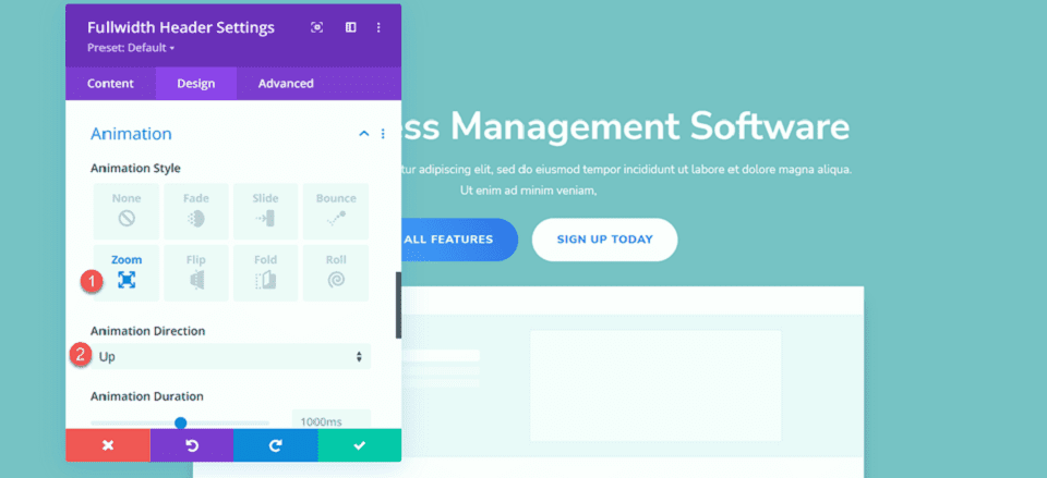 Divi Fullwidth Header Gradient Background Layout 3 Анимация