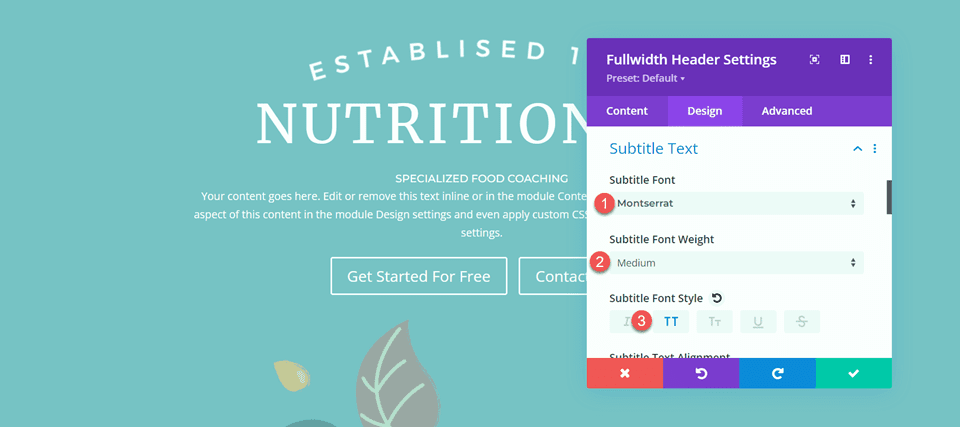 Divi Fullwidth Header Gradient Background Layout 2 Настройки субтитров