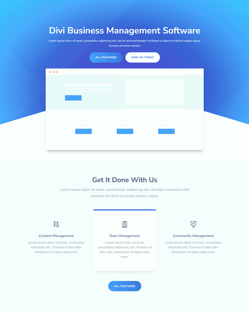 Divi Fullwidth Header Gradient Background Layout 3 Окончательный дизайн Full